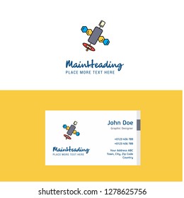 Flat Satellite Logo and Visiting Card Template. Busienss Concept Logo Design