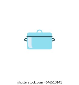 Flat Saucepan Element. Vector Illustration Of Flat Casserole Isolated On Clean Background. Can Be Used As Pan, Saucepan And Casserole Symbols.