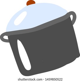 Flat saucepan, illustration, vector on white background.