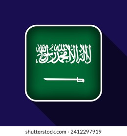 Ilustración vectorial de fondo de bandera de Arabia Saudita plana