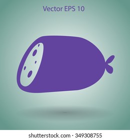 Flat sausage icon