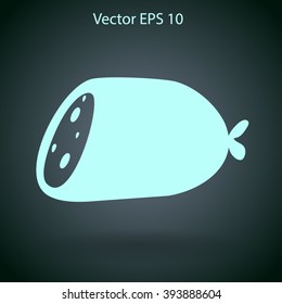 Flat sausage icon