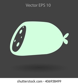 Flat sausage icon