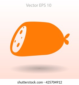 Flat sausage icon