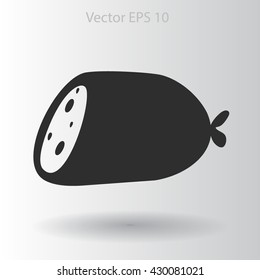 Flat sausage icon