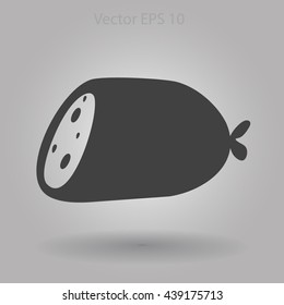 Flat sausage icon
