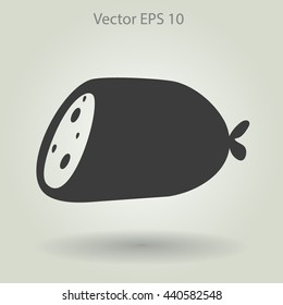 Flat sausage icon