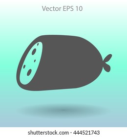 Flat sausage icon
