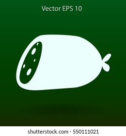 Flat sausage icon