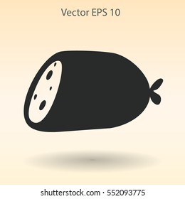 Flat sausage icon