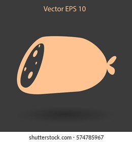 Flat sausage icon