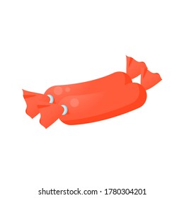 Flat sausage icon vector Illustration
