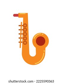 flat saxophone design over white