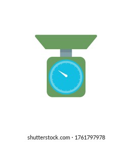 Flat scales, weighing scales icon vector illustration isolated on white background