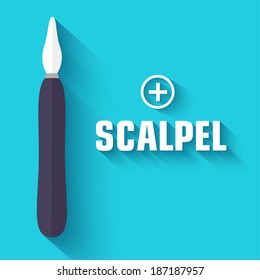 flat scalpel background. vector illustration concept