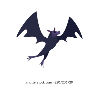 flat scary bat over white