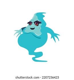 flat scary ghost over white