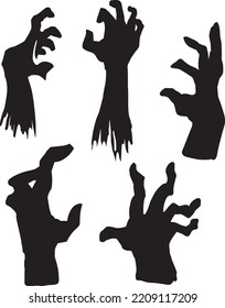 flat scary hand vector for halloween