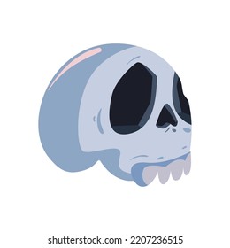 flat scary skull over white