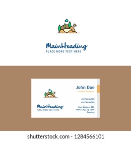 Flat Scenery  Logo and Visiting Card Template. Busienss Concept Logo Design