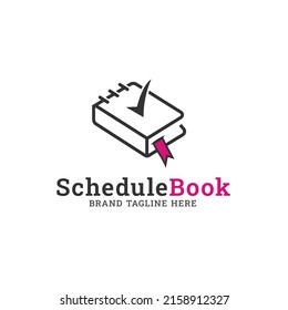 Flat Schedule Book icon logo template