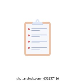 Flat Schedule Element. Vector Illustration Of Flat Task List Isolated On Clean Background. Can Be Used As Schedule, Task And List Symbols.