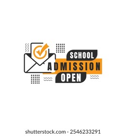 Flat School Admission Open banner on white background