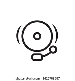 flat school bell, alarm fire, icon symbol sign, logo template, vector, eps 10