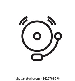 flat school bell, alarm fire, icon symbol sign, logo template, vector, eps 10
