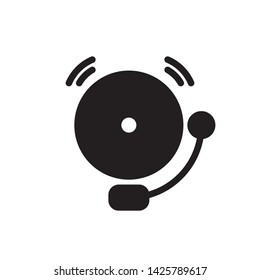flat school bell, alarm fire, icon symbol sign, logo template, vector, eps 10