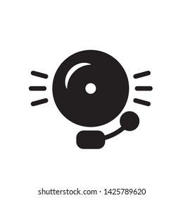 flat school bell, alarm fire, icon symbol sign, logo template, vector, eps 10