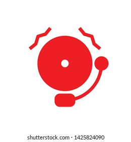 flat school bell, alarm fire, icon symbol sign, logo template, vector, eps 10