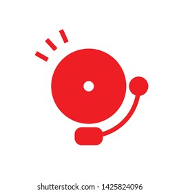 flat school bell, alarm fire, icon symbol sign, logo template, vector, eps 10