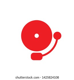 flat school bell, alarm fire, icon symbol sign, logo template, vector, eps 10