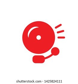 flat school bell, alarm fire, icon symbol sign, logo template, vector, eps 10
