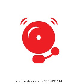 flat school bell, alarm fire, icon symbol sign, logo template, vector, eps 10
