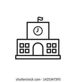 flat school building icon symbol sign, logo template, vector, eps 10