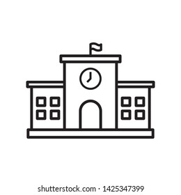 flat school building icon symbol sign, logo template, vector, eps 10