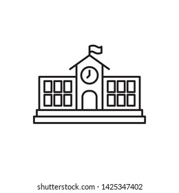flat school building icon symbol sign, logo template, vector, eps 10