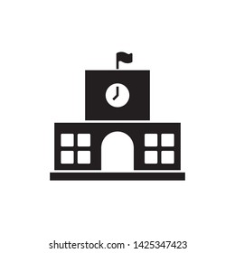 flat school building icon symbol sign, logo template, vector, eps 10