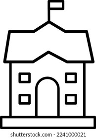 flat school building icon symbol sign, logo template, vector on white background..eps
