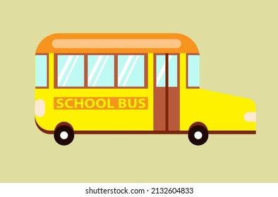 ilustración de diseño de bus de escuela plana. se puede usar como icono o símbolo del bus escolar.