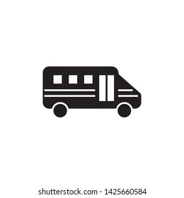 flat school bus icon symbol sign, logo template, vector, eps 10
