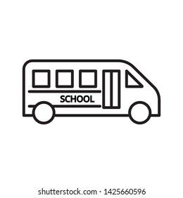 flat school bus icon symbol sign, logo template, vector, eps 10