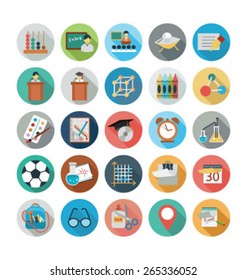 Flat School and Education Vector Icons - Vol 6