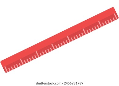 Flat school ruler isolated on white background.