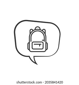 Flat Schoolbag icon. Trendy modern thin line illustration of a school backpack bag.