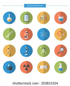 Flat Science Icons