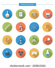 Flat Science Icons