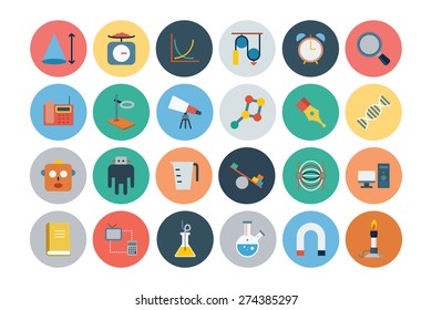 Flat Science and Technology Icons - Vol 4